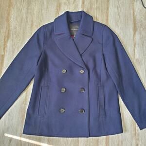 TALBOTS Blue Short Trench Coat Jacket
